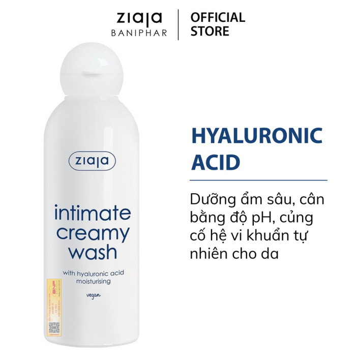 DUNG DỊCH VỆ SINH PHỤ NỮ INTIMATE WITH HYALURONIC ACID (200ML) thumb